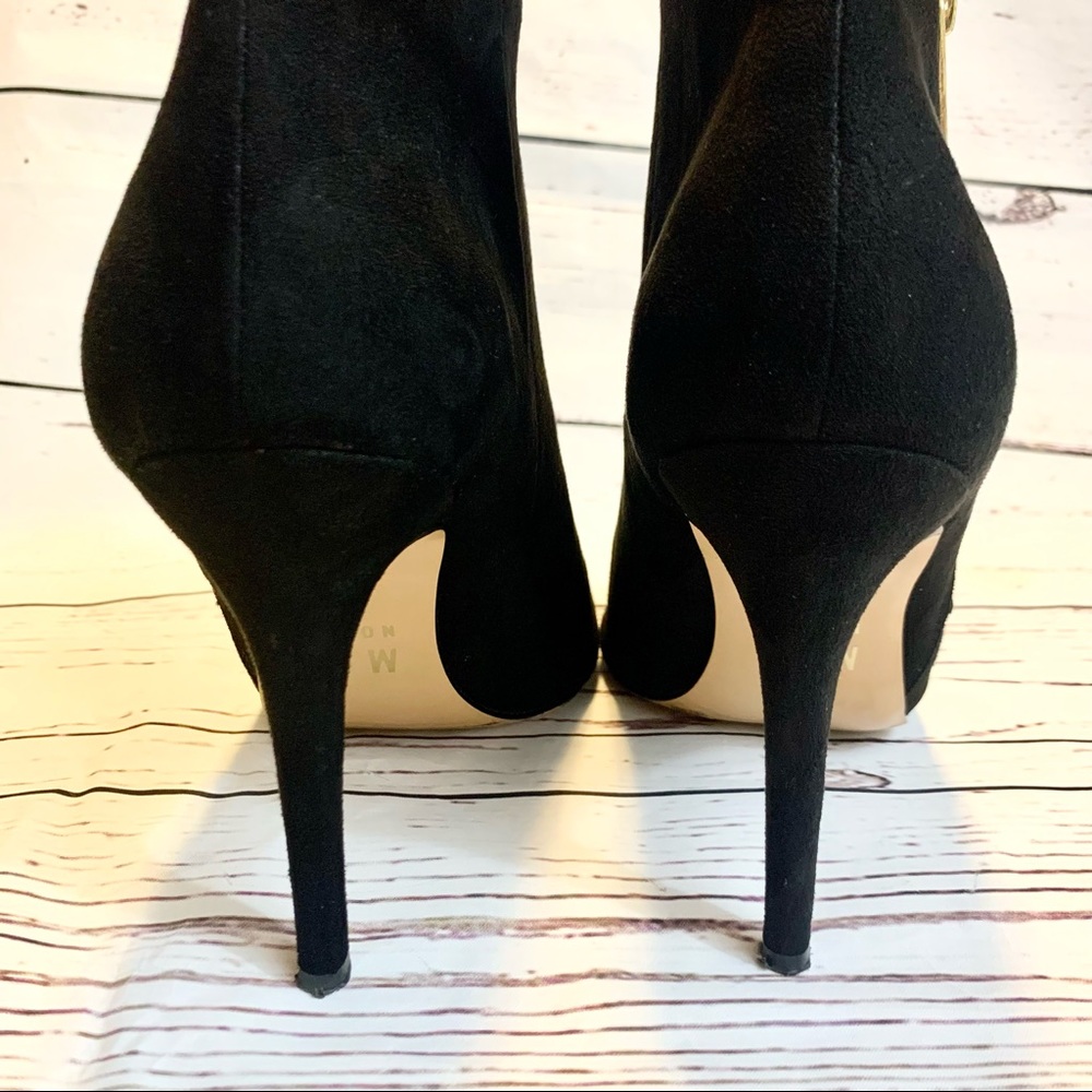 Mix No. 6 Wylda Peep Toe Bootie Side Zipper Size 8 Black - Picture 3 of 12